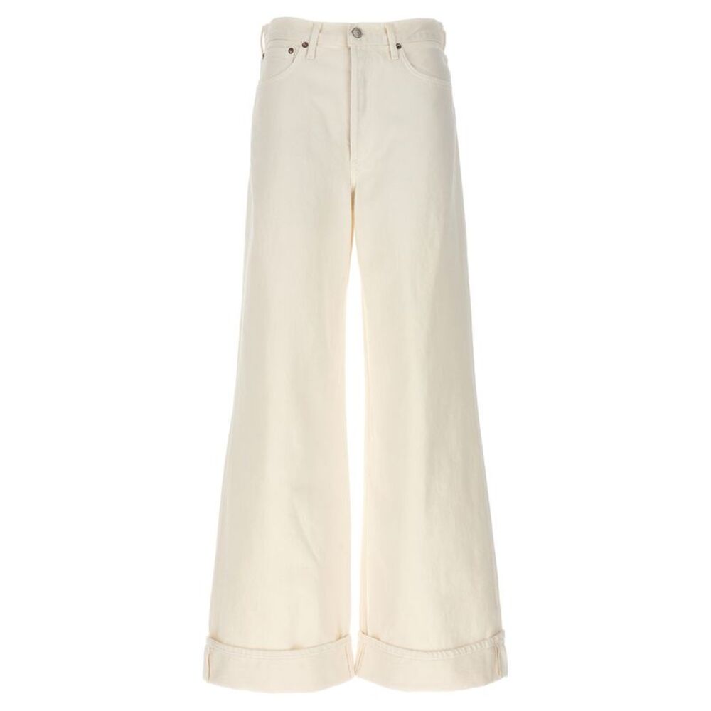 Agolde White Cotton High-Waisted Women's Jean